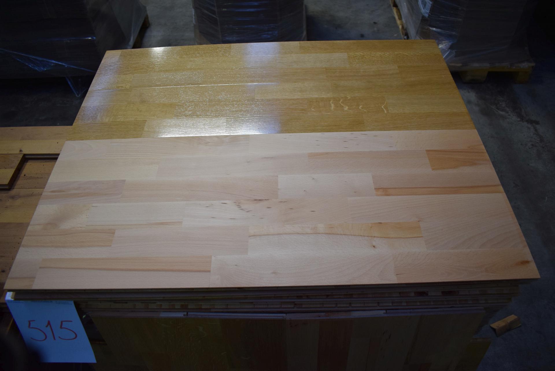 48 stk. bøgeplader/plankegulv 80 x 120 cm, delvis lakeret brugt til ... Brugt plankegulv